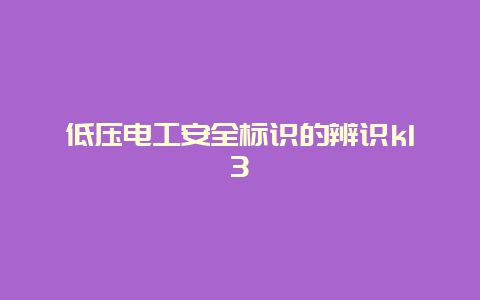 低压必博Bibo清静标识的辨识k13__必博Bibo手艺_第1张