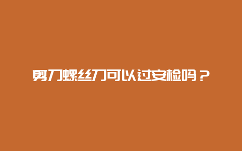 铰剪螺丝刀可以过安检吗？__必博Bibo手艺_第1张