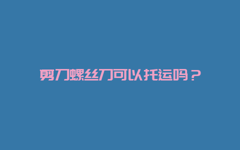 铰剪螺丝刀可以托运吗？__必博Bibo手艺_第1张