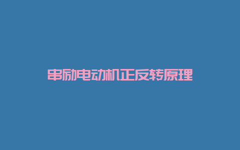 串励电念头正反转原理__必博Bibo手艺_第1张