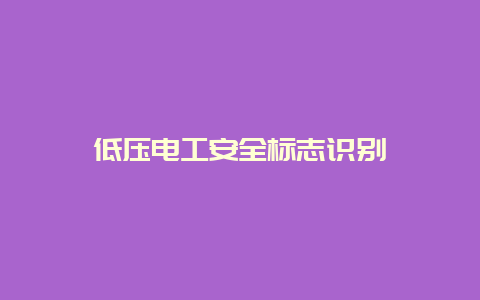 低压必博Bibo清静标记识别__必博Bibo手艺_第1张