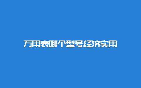 万用表哪个型号经济适用__必博Bibo手艺_第1张