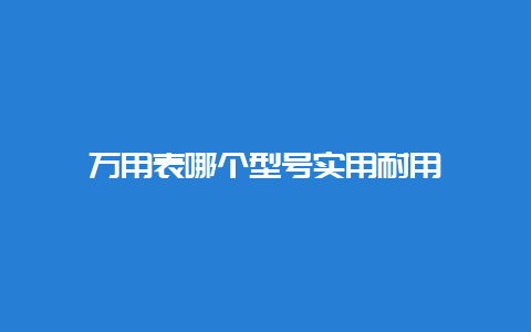 万用表哪个型号适用耐用__必博Bibo手艺_第1张